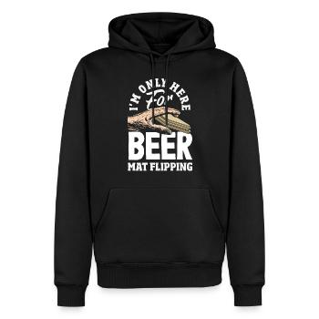 Bierdeckel Umdrehen Spiel Bier - Männer Premium Bio Hoodie - Schwarz - Vorne - Nico (187cm)