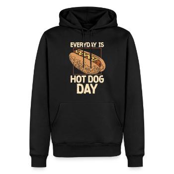 Hot Dog Adulte Chaque jour est un hot-dog - Sweat à capuche Premium bio Homme - noir - Devant - Nico (187cm)