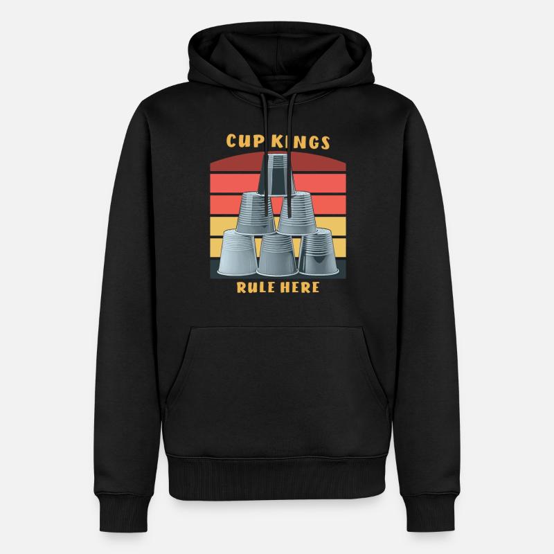 STACKING CUP KINGS RULE HERE - Männer Premium Bio Hoodie - Schwarz