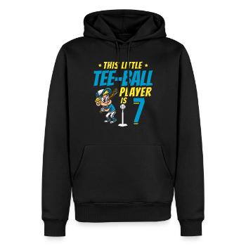 Tee-ball player Party 7th Birthday Tee-ball player - Männer Premium Bio Hoodie - Schwarz - Vorne - Nico (187cm)