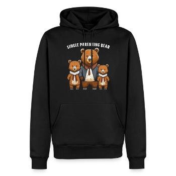 OURS OURS MONOPARENTAL OURS - Sweat à capuche Premium bio Homme - noir - Devant - Nico (187cm)