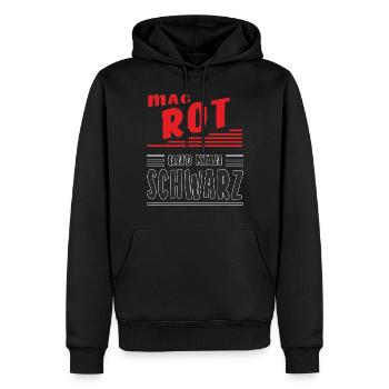 AIME LE ROUGE ET PAS LE NOIR - Sweat à capuche Premium bio Homme - noir - Devant - Nico (187cm)