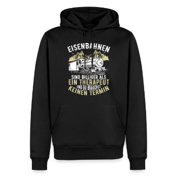 Esenbahner modélisme ferroviaire passionné de modélisme en fer - Sweat à capuche Premium bio Homme - noir - Devant - Nico (187cm)