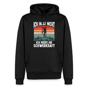 Planche de slackline Slackline d’intérieur Set Slackliner - Sweat à capuche Premium bio Homme - noir - Devant - Nico (187cm)