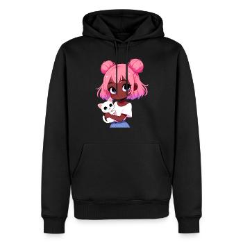 Anime Afro-américain Afro Anime Merch Stuff - Sweat à capuche Premium bio Homme - noir - Devant - Nico (187cm)