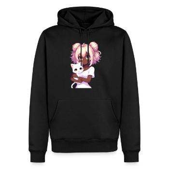 Anime Afro-américain Afro Anime Merch Stuff - Sweat à capuche Premium bio Homme - noir - Devant - Nico (187cm)