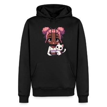 Anime Afro-américain Afro Anime Merch Stuff - Sweat à capuche Premium bio Homme - noir - Devant - Nico (187cm)