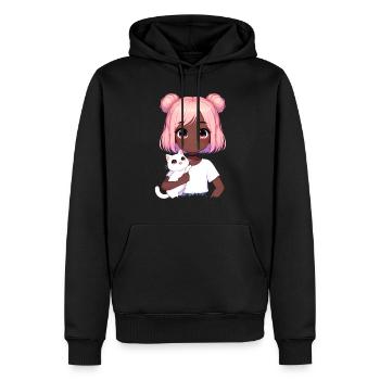 Anime Afro-américain Afro Anime Merch Stuff - Sweat à capuche Premium bio Homme - noir - Devant - Nico (187cm)