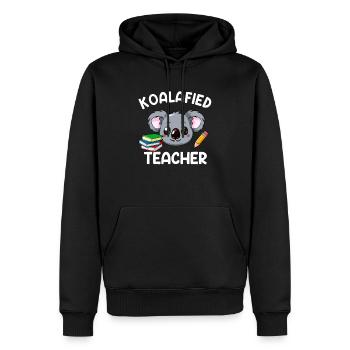 koalafied Teacher, Teacher Koala - Männer Premium Bio Hoodie - Schwarz - Vorne - Nico (187cm)