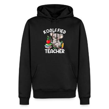 koalafied Teacher, Teacher Koala - Männer Premium Bio Hoodie - Schwarz - Vorne - Nico (187cm)