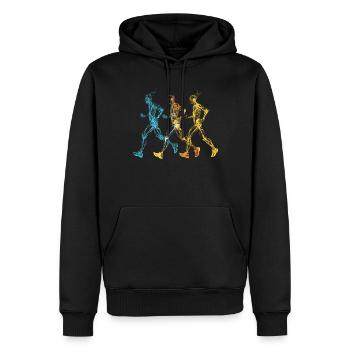 Laufdesign Für Läufer Beim Marathon - Männer Premium Bio Hoodie - Schwarz - Vorne - Nico (187cm)