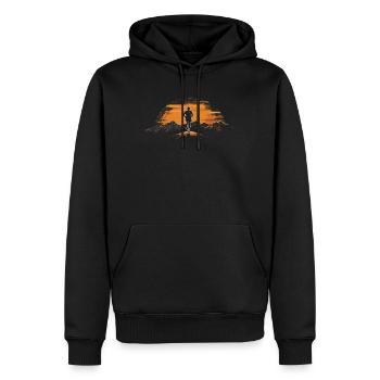 Conception de course pour les coureurs au marathon - Sweat à capuche Premium bio Homme - noir - Devant - Nico (187cm)