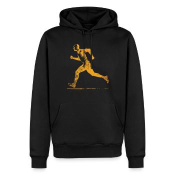 Laufdesign Für Läufer Beim Marathon - Männer Premium Bio Hoodie - Schwarz - Vorne - Nico (187cm)