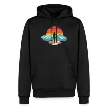 Conception de course pour les coureurs au marathon - Sweat à capuche Premium bio Homme - noir - Devant - Nico (187cm)