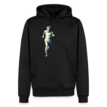 Conception de course pour les coureurs au marathon - Sweat à capuche Premium bio Homme - noir - Devant - Nico (187cm)