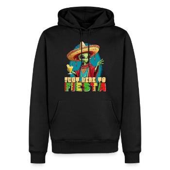 Fête mexicaine de la fête extraterrestre amusante - Sweat à capuche Premium bio Homme - noir - Devant - Nico (187cm)