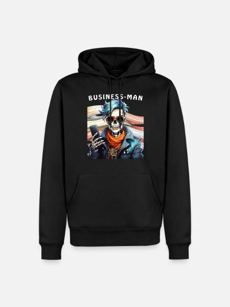 SKELETON MAN BUSINESS MAN - Men’s Premium Organic Hoodie - black