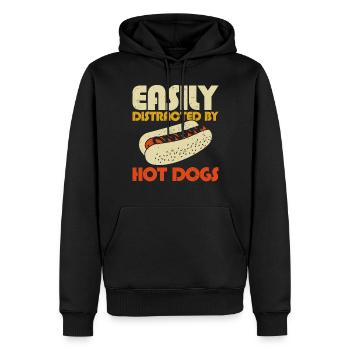 hot-dog adulte facilement distrait par - Sweat à capuche Premium bio Homme - noir - Devant - Nico (187cm)