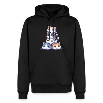 Stapel Von Kitty Cats Stapel Kawaii Meowtain Anime - Männer Premium Bio Hoodie - Schwarz - Vorne - Nico (187cm)