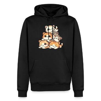 Stapel Von Kitty Cats Stapel Kawaii Meowtain Anime - Männer Premium Bio Hoodie - Schwarz - Vorne - Nico (187cm)