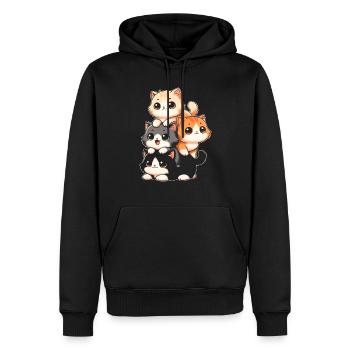 Stapel Von Kitty Cats Stapel Kawaii Meowtain Anime - Männer Premium Bio Hoodie - Schwarz - Vorne - Nico (187cm)