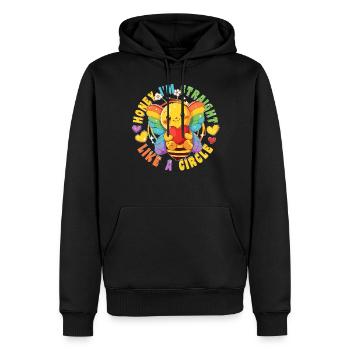 Süße Biene Regenbogen LGBTQ Community Retro 80s - Männer Premium Bio Hoodie - Schwarz - Vorne - Nico (187cm)