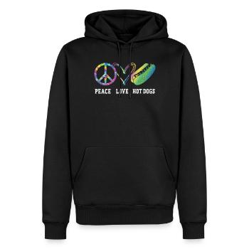 Hot Dog Adulte Tie Dye Peace Love - Sweat à capuche Premium bio Homme - noir - Devant - Nico (187cm)