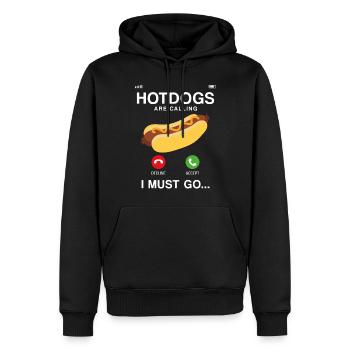 Hot Dog Adulte Téléphone Affichage Chaud - Sweat à capuche Premium bio Homme - noir - Devant - Nico (187cm)