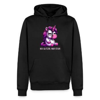 Rien ne brille, juste têtu - Sweat à capuche Premium bio Homme - noir - Devant - Nico (187cm)