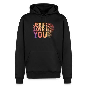African American Christ Jesus Black Women - Men’s Premium Organic Hoodie - black - Front - Nico (187cm)