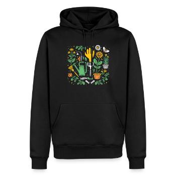 Permakultur Lebensmittel Compost - Männer Premium Bio Hoodie - Schwarz - Vorne - Nico (187cm)