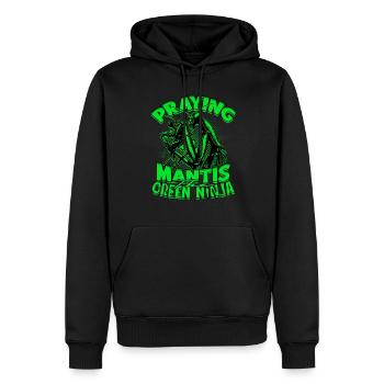 Gottesanbeterin Mante Religieuse Le Ninja Vert - Sweat à capuche Premium bio Homme - noir - Devant - Nico (187cm)