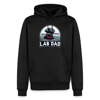 Labrador Retriever Chien LAB DAD Noir Labrador - Sweat à capuche Premium bio Homme - noir - Devant - Nico (187cm)
