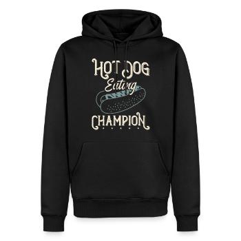 Hot-dog Adulte Manger des hot-dogs - Sweat à capuche Premium bio Homme - noir - Devant - Nico (187cm)
