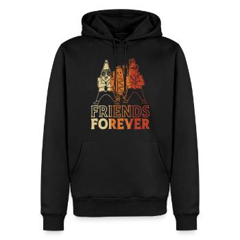 Hot Dog Adult Friends Forever - Männer Premium Bio Hoodie - Schwarz - Vorne - Nico (187cm)
