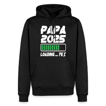 Papa 2025 Loading - Männer Premium Bio Hoodie - Schwarz - Vorne - Nico (187cm)
