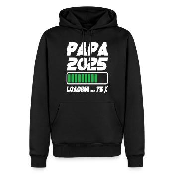 Papa 2025 Loading - Männer Premium Bio Hoodie - Schwarz - Vorne - Nico (187cm)
