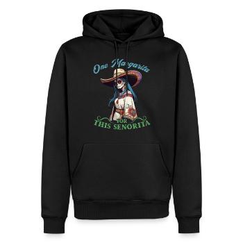 Senorita a besoin d’un design amusant de Margarita - Sweat à capuche Premium bio Homme - noir - Devant - Nico (187cm)