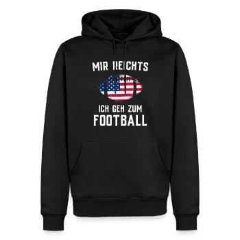 American Football Tshirt Herren Kinder Football - Männer Premium Bio Hoodie - Schwarz - Vorne - Nico (187cm)