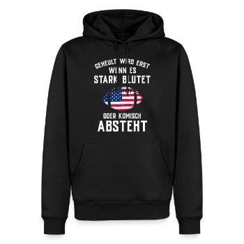 American Football Tshirt Men's Kids Football - Men’s Premium Organic Hoodie - black - Front - Nico (187cm)