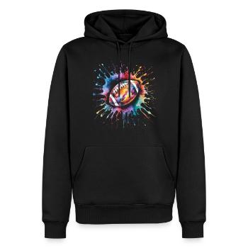 American Football Tshirt Herren Kinder Football - Männer Premium Bio Hoodie - Schwarz - Vorne - Nico (187cm)