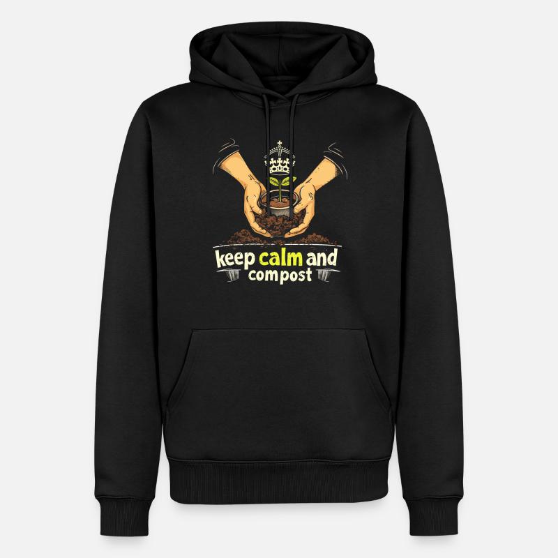 Permaculture Compost alimentaire - Sweat à capuche Premium bio Homme - noir