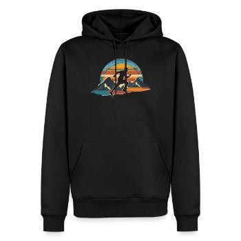 Conception de course pour les coureurs au marathon - Sweat à capuche Premium bio Homme - noir - Devant - Nico (187cm)