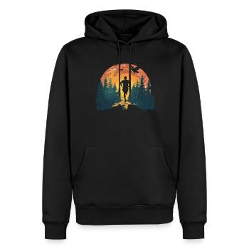 Laufdesign Für Läufer Beim Marathon - Männer Premium Bio Hoodie - Schwarz - Vorne - Nico (187cm)