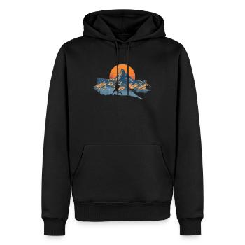 Conception de course pour les coureurs au marathon - Sweat à capuche Premium bio Homme - noir - Devant - Nico (187cm)