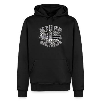 Messerwerfen Messerwurf My Kind Of Mediation - Männer Premium Bio Hoodie - Schwarz - Vorne - Nico (187cm)