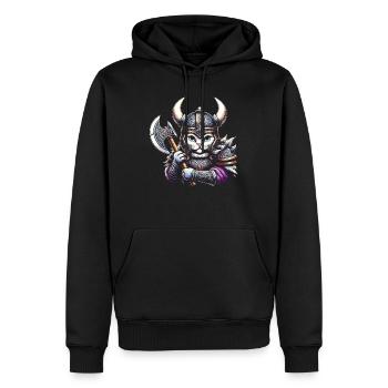 Viking Cat Helm Nordic Cat Liebhaber Norwegische - Männer Premium Bio Hoodie - Schwarz - Vorne - Nico (187cm)