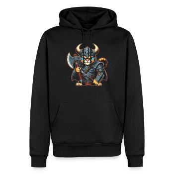 Viking Cat Helm Nordic Cat Liebhaber Norwegische - Männer Premium Bio Hoodie - Schwarz - Vorne - Nico (187cm)