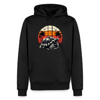Tortue géante - Sweat à capuche Premium bio Homme - noir - Devant - Nico (187cm)
