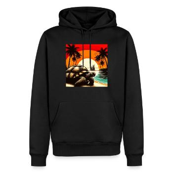 Galapagos Tortoise - Männer Premium Bio Hoodie - Schwarz - Vorne - Nico (187cm)